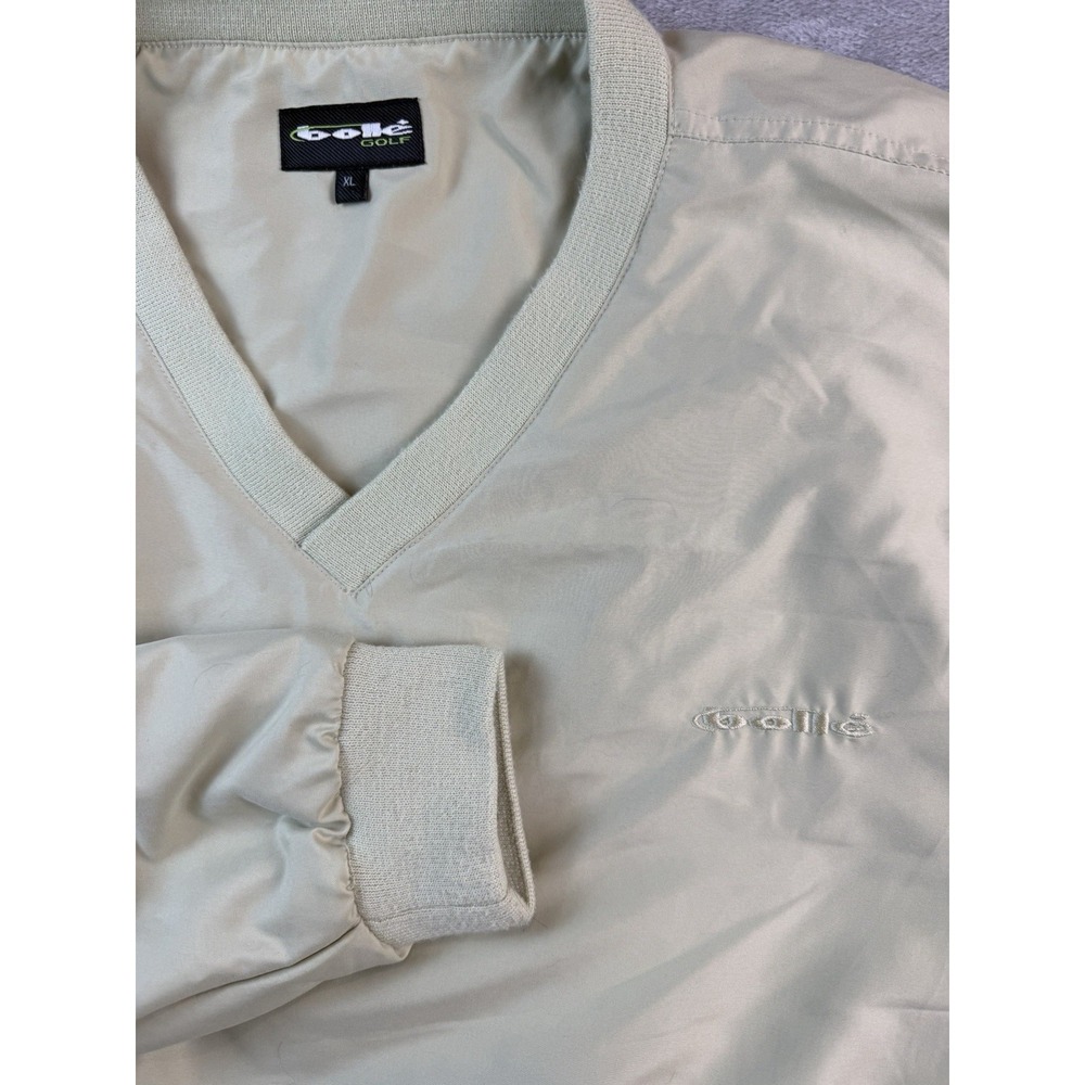 Bolle Golf Pullover Jacket Men's XLarge Logo Lined Windbreaker VNeck Light Green